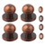 Aged Bronze Door Knob and Keyhole Set, 4-Pack