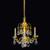 Brass Grandeur Crystal Chandelier, 3-Light, 12V