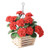 Hanging Red Geraniums in Slatted Planter