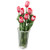 Frosted Pink Tulips with Vase