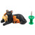 Queenie and Family, Black Cat with Orange Kittens, Resin