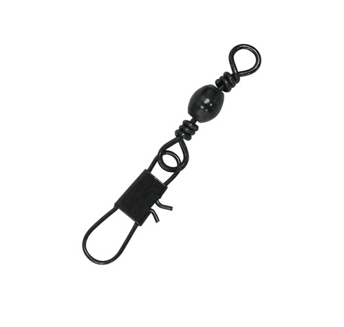 Eagle Claw Barrel Swivel with Interlock Snap - Black