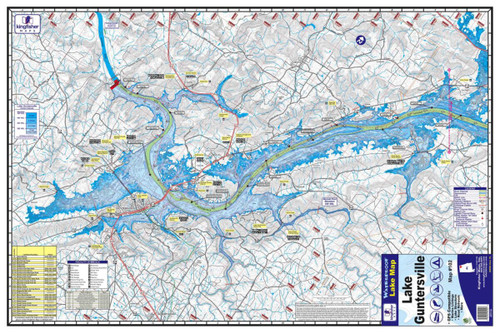 Kingfisher Waterproof Maps - Lake Guntersville