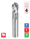 0.375"Øx 1" LOC x 6" OAL- Ballnose - Uncoated - G4 4F Carbide End Mill