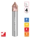 30° (60° Incl.) x 0.25"Ø x 0.176" LOC x 0.047" Tip Ø x 2.5" OAL - ALROC-S Coated - CMS4 4F Carbide Spiral Chamfer Mill