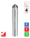 41° (82° Incl.) x 0.5"Ø x 0.234" LOC x 0.093" Tip Ø x 3" OAL - " Wide Chamfer - Uncoated - CMS4 4F Carbide Spiral Chamfer Mill