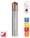 60° (120° Incl.) x 0.5"Ø x 0.117" LOC x 0.093" Tip Ø x 3" OAL - ALROC-S Coated - CMS4 4F Carbide Spiral Chamfer Mill