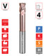 0.75"Ø x 1" LOC x 2.125"Reach x 4" OAL - 0.03" Rad - ALROC-S Coated - V438 Reduced Neck 4F Carbide Variable End Mill