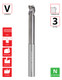 0.5"Ø x 0.625" LOC x 2.125"Reach x 4" OAL - 0.03" Rad - Uncoated - A340 Reduced Neck 3F Carbide Variable End Mill