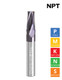 1/2 & 3/4-14 NPT RH Spiral Carbide Thread Mill - 0.495"Ø x 0.875" LOC x 3 1/2" OAL x 1/2 Shank - 4 Flutes - TiAlN