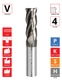 0.5"Ø x 1.25" LOC x 3" OAL - 0.03" Rad - ALROC+ Coated - GT4 4F Carbide