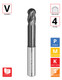 0.5"Ø x 0.625" LOC x 2.125"Reach x 4" OAL- Ballnose - ALROC+ Coated - GT4 Reduced Neck 4F Carbide Variable End Mill
