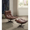 ACME Gandy Chair & Ottoman (2Pc Pk) in Retro Brown Top Grain Leather 59530