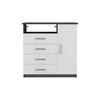 Dresser Beaufort, Four drawers, Smokey Oak / White Finish