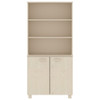  Highboard Set of 2 Honey brown Solid pine wood, MDF Standard