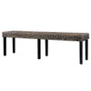 vidaXL Bench 63" Black Natural Kubu Rattan and Solid Mango Wood