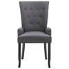 vidaXL Dining Chairs with Armrests 2 pcs Dark Gray Fabric