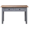 vidaXL Console Table Gray 43.3"x15.7"x28.3" Solid Pine Wood Panama Range