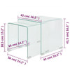 vidaXL Two Piece Nesting Table Set Tempered Glass Clear