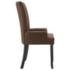 vidaXL Dining Chair with Armrests Brown Fabric