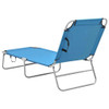 vidaXL Folding Sun Lounger Steel and Fabric Turquoise Blue