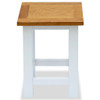 vidaXL End Table White and Brown Solid oak wood Small Durable