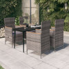 vidaXL 5 Piece Patio Dining Set with Cushions Gray