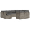 vidaXL 9 Piece Patio Lounge Set with Cushions Gray Poly Rattan