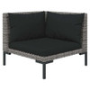 vidaXL 5 Piece Patio Lounge Set with Cushions Poly Rattan Dark Gray