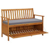 vidaXL Patio Storage Bench 47.2" Solid Acacia Wood