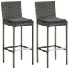 vidaXL 3 Piece Patio Bar Set with Cushions Gray