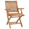 vidaXL Patio Chairs 2 pcs with Blue Cushions Solid Teak Wood