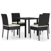 vidaXL 5 Piece Patio Dining Set Poly Rattan Black