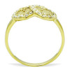 TK1398 - IP Gold(Ion Plating) Stainless Steel Ring with Top Grade Crystal  in Clear