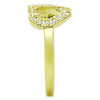 TK1398 - IP Gold(Ion Plating) Stainless Steel Ring with Top Grade Crystal  in Clear