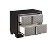 ACME Nicola NIGHTSTAND Silver PU & Black Finish BD01428