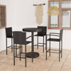 vidaXL 5 Piece Patio Bar Set Poly Rattan Black