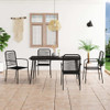 vidaXL 5 Piece Patio Dining Set Cotton Rope and Steel Black