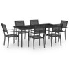 vidaXL 7 Piece Patio Dining Set Steel