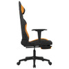 vidaXL Gaming Chair with Footrest Black and Orange Fabric