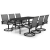 vidaXL 7 Piece Patio Dining Set Textilene and Steel