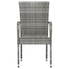 vidaXL 3 Piece Patio Dining Set Poly Rattan Gray