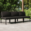 vidaXL 3-Seater Patio Sofa with Cushions Aluminum Anthracite