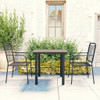 vidaXL 3 Piece Patio Dining Set Black Glass and Steel