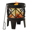 vidaXL Rustic Fire Pit with Poker ?¦16.5"21.3" Steell