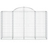 vidaXL Arched Gabion Baskets 2 pcs 78.7"x19.7"x47.2"/55.1" Galvanized Iron