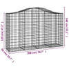 vidaXL Arched Gabion Baskets 3 pcs 78.7"x19.7"x47.2"/55.1" Galvanized Iron