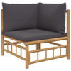 vidaXL 6 Piece Patio Lounge Set with Dark Gray Cushions Bamboo A949-3155232