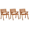 vidaXL Patio Dining Chairs with Cushions 3 pcs Solid Acacia Wood A949-3060835