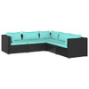 vidaXL 5 Piece Patio Lounge Set with Cushions Poly Rattan Black A949-3101697